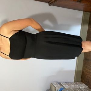 Armani spaghetti strapped slip dress black